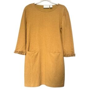 Cynthia Rowley Mustard Long Sleeve Dress Fall Work Church Career Sz S